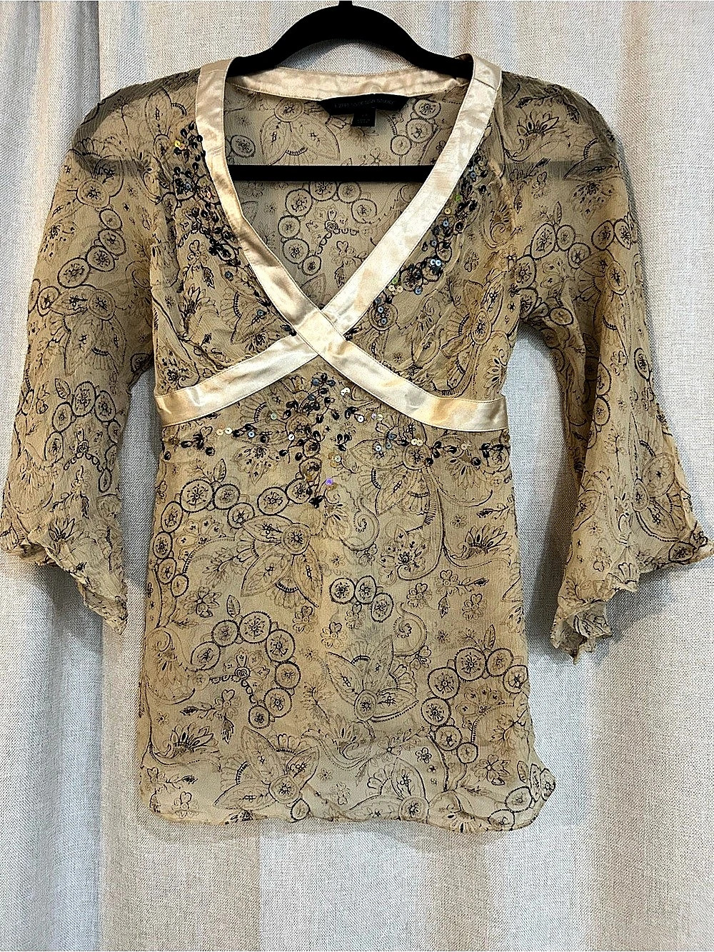 Express Design Studio Floral Embellished Blouse Size XS